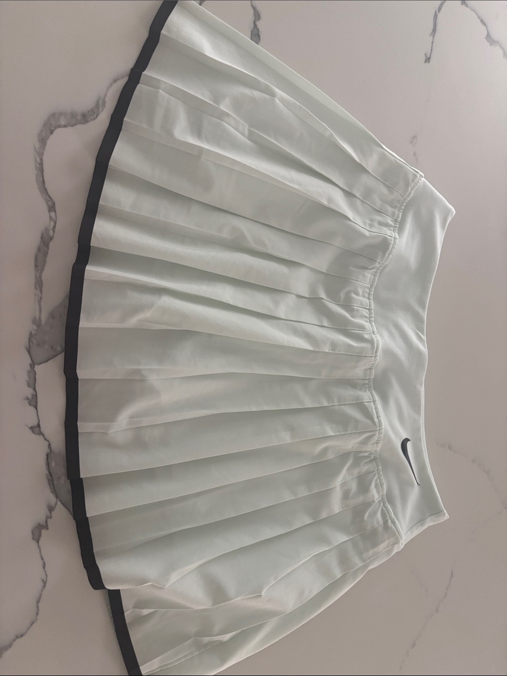 Nike White Pleated Skater Skirt with Black Hem